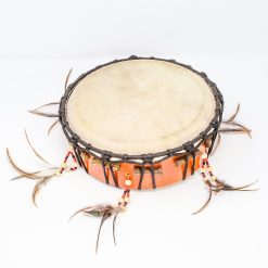 Tamburo a cornice rotondo in Pelle di capra - decorato - 22cm