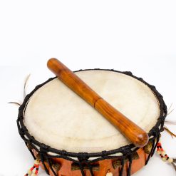 Tamburo a cornice rotondo in Pelle di capra - decorato - 22cm - Dettaglio 02