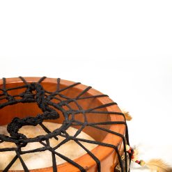 Tamburo a cornice rotondo in Pelle di capra - decorato - 30cm - Dettaglio 03