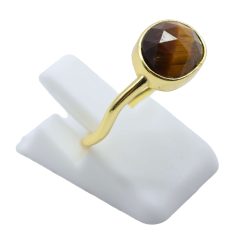 Anello Con Occhio di Tigre Ovale in Argento Sterling 925