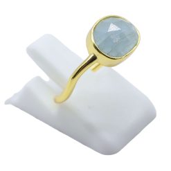 Anello Con Acquamarina Ovale in Argento Sterling 925