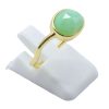 ANE032 - Anello Con Giada Verde Ovale in Argento Sterling 925