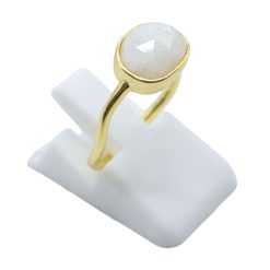 ANE035-Anello Con Pietra di Luna Ovale in Argento Sterling 925