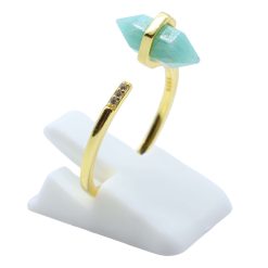 Anello Con Punta Amazzonite in Argento Sterling 925