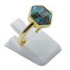 ANE062 - Anello Con Turchese Esagonale in Argento Sterling 925