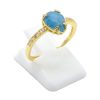 Anello Con Apatite a Goccia in Argento Sterling 925