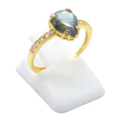 ANE070 - Anello Con Labradorite a Goccia in Argento Sterling 925