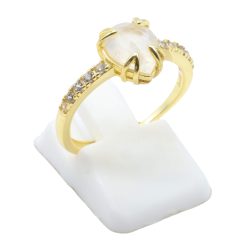 ANE073 - Anello Con Pietra di Luna a Goccia in Argento Sterling 925