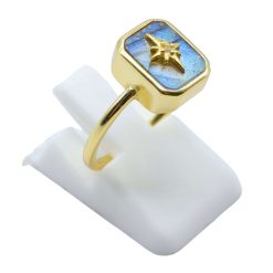 Anello Con Labradorite Rettangolo + Charm