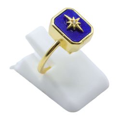 Anello Con Lapislazzuli Rettangolo + Charm