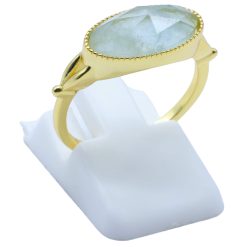 ANE095 - Anello Con Acquamarina Ovale in Argento Sterling 925