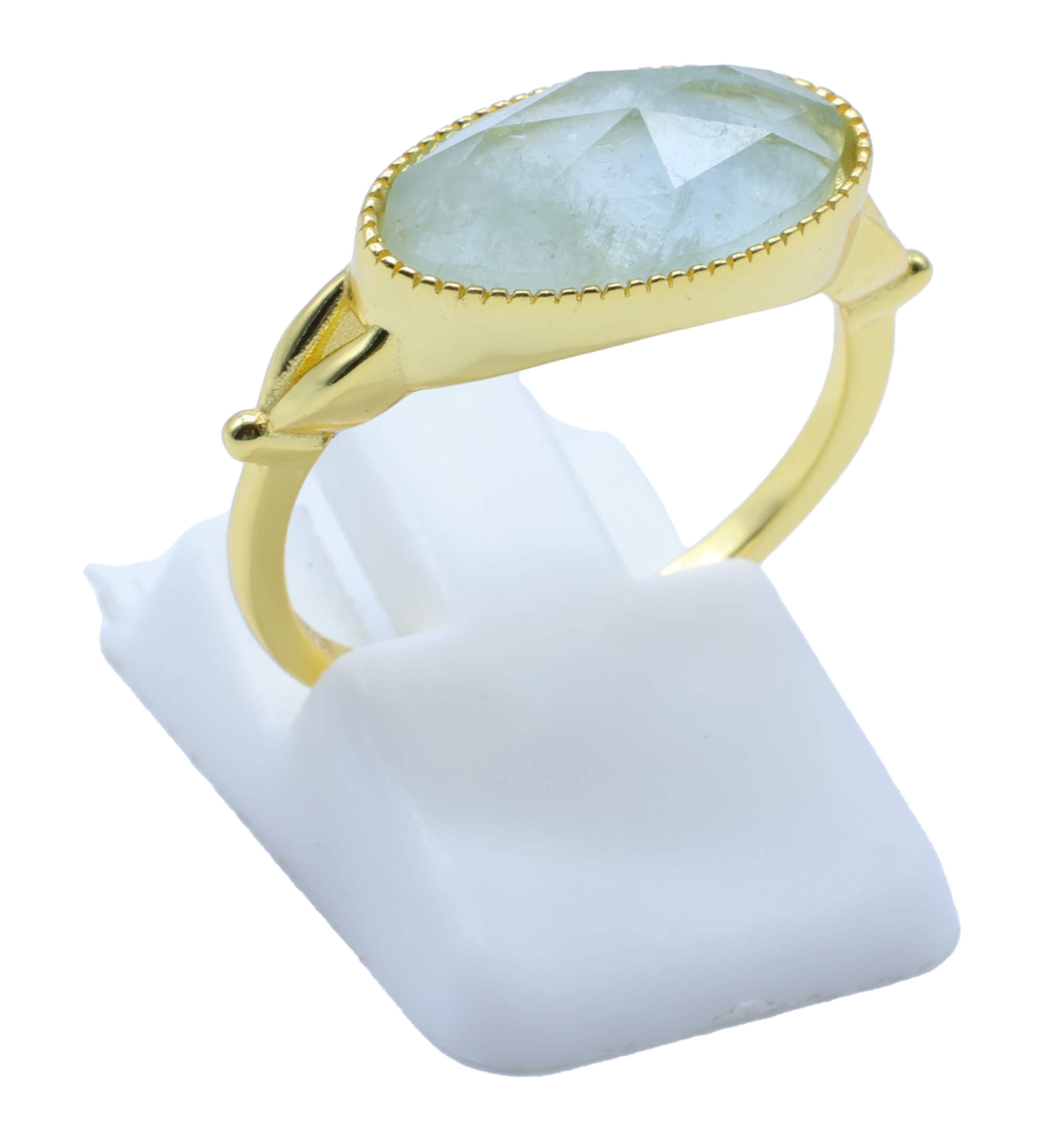 ANE095 - Anello Con Acquamarina Ovale in Argento Sterling 925