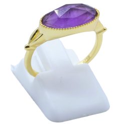 ANE096 - Anello Con Ametista Ellisse in Argento Sterling 925