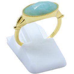 ANE097 - Anello Con Amazzonite Ellisse in Argento Sterling 925