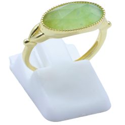 Anello Con con Giada Ellisse in Argento Sterling 925