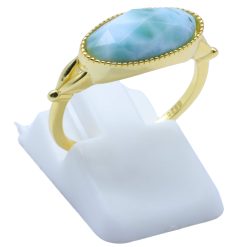 Anello Con Larimar Ellisse in Argento Sterling 925