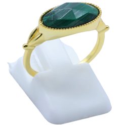 Anello Con Malachite Ellisse in Argento Sterling 925
