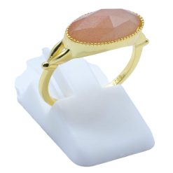 ANE112 - Anello Con Pietra Del Sole Ellisse in Argento Sterling 925