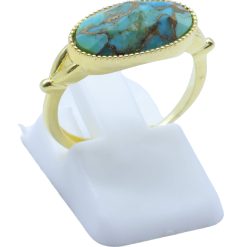 ANE113 - Anello Con Turchese Ellisse in Argento Sterling 925