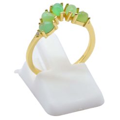 Anello Con Giada Verde Diadema in Argento Sterling 925