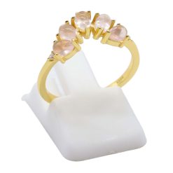 Anello Con Quarzo Rosa Diadema in Argento Sterling 925