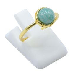 Anello Con Amazzonite Rotondo in Argento Sterling 925