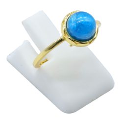 Anello Con Apatite Rotondo in Argento Sterling 925