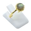 ANE136 - Anello Con Labradorite Rotondo in Argento Sterling 925