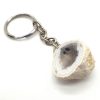 Portachiavi con geode di agata grezza 3cm