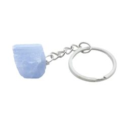 Portachiavi con Acquamarina Grezza 3cm