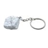 Portachiavi con Howlite grezza 3 cm