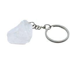 Portachiavi con cristallo di rocca grezzo 3 cm
