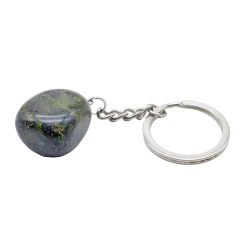 Portachiavi con diaspro del sangue di drago burattato di 3 cm
