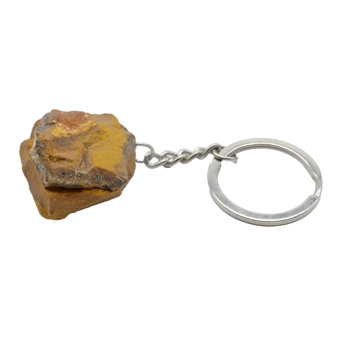 Portachiavi con occhio di tigre grezzo 3 cm