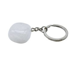 Portachiavi in cristallo di rocca burattato 3 cm