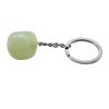 Portachiavi in giada verde burattata 3 cm