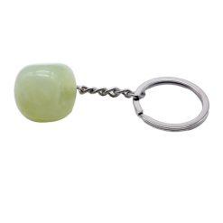 Portachiavi in giada verde burattata 3 cm