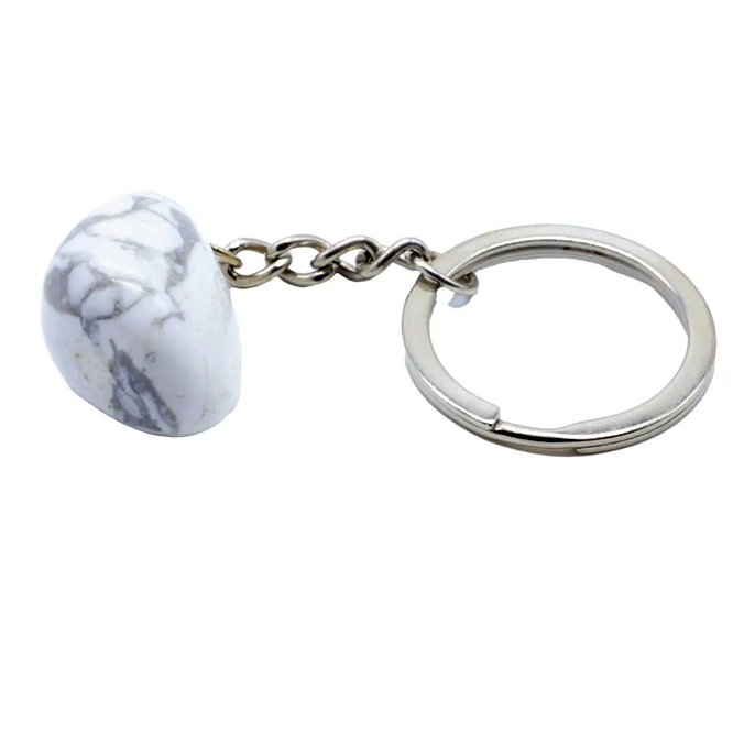 Portachiavi in howlite burattato 3 cm