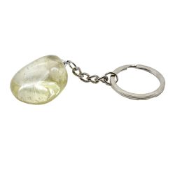 Portachiavi in quarzo citrino burattato 3 cm