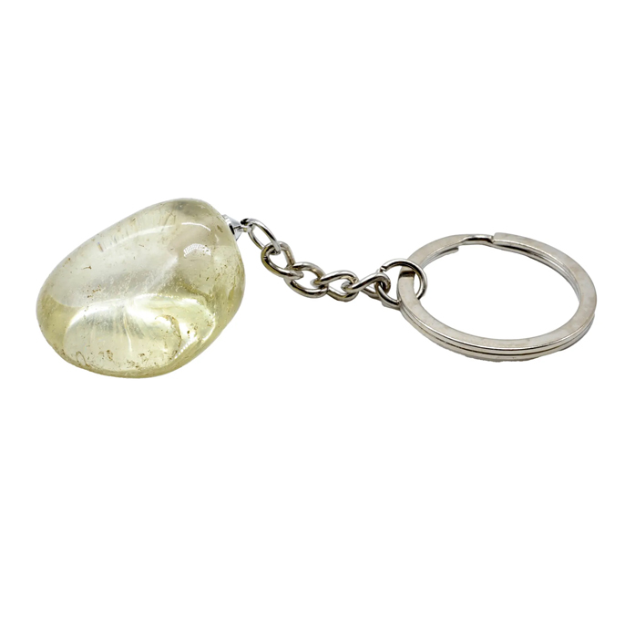 Portachiavi in quarzo citrino burattato 3 cm