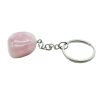 Portachiavi in quarzo rosa burattato 3 cm