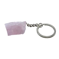 Portachiavi in quarzo rosa grezzo 3 cm