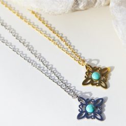 Alternative view of Collana Nodo della Strega con Turchese – Amuleto Protettivo