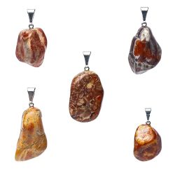 Ciondolo in diaspro occhio di uccello forato