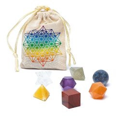 Set di 7 pietre dei chakra con geometria sacra