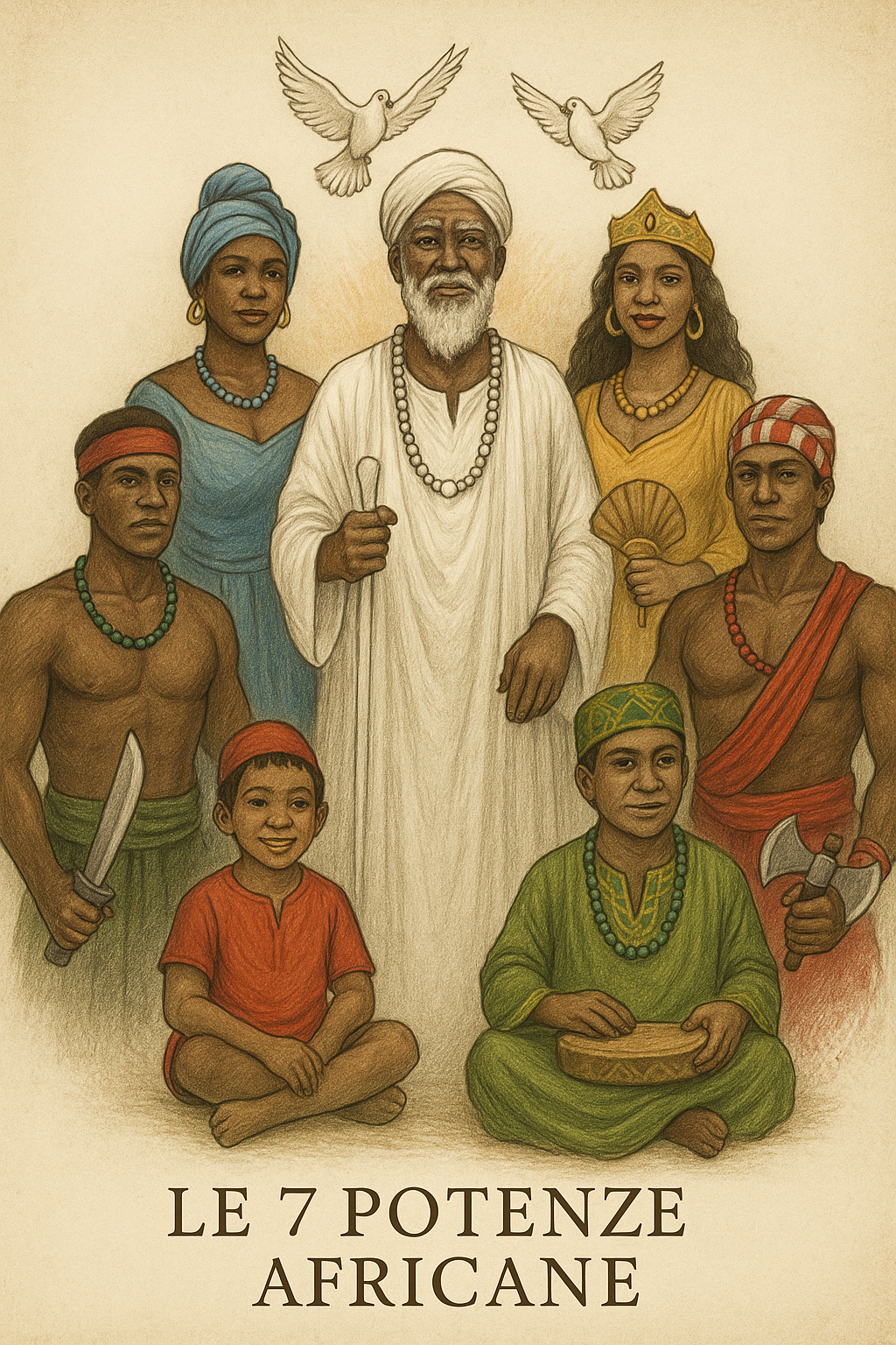Le 7 Potenze Africane: Obatala, Chango, Orula, Oshun, Ogun, Elegua, Yemanja