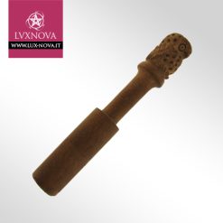 Battacchio in Legno Intagliato per Campane Tibetane - Gufo - 17 cm
