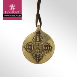 Ciondolo Amuleto Tibetano in Bronzo con Dorje e protezione astrologica
