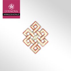 Nodo Infinito Nepalese in Legno Dipinto 10,5×8 cm