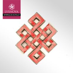 Decorazione Nodo Infinito in Legno e Resina - 14×11 cm - Rossa